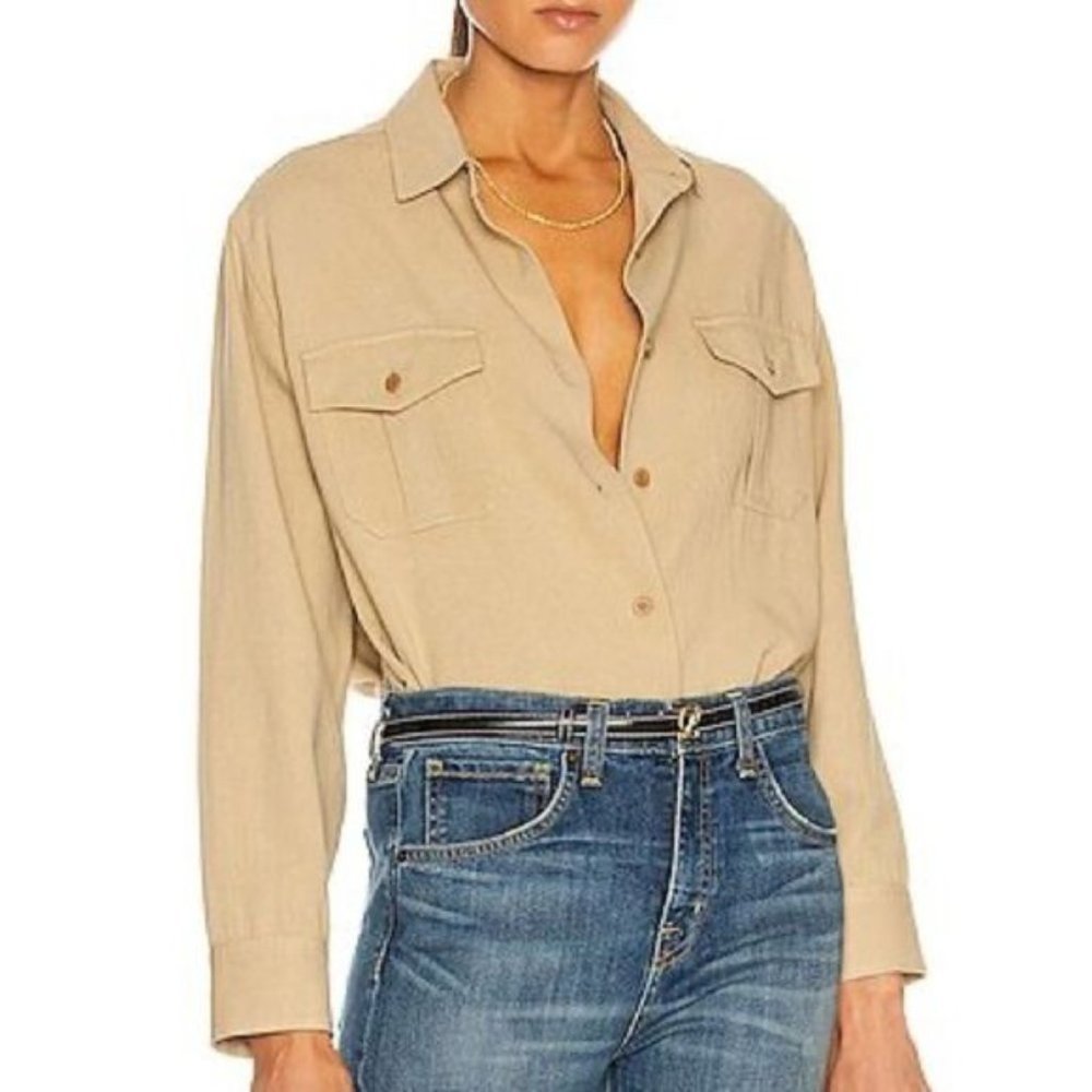 Nili LOTAN Troy utility shirt khaki
